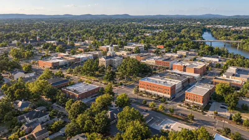 Aerial view of Columbia, TN